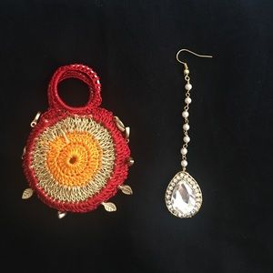 Bridesmaid pearl and diamond maang teeka